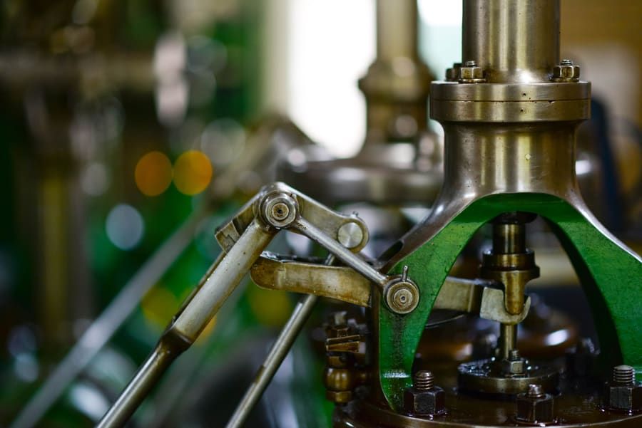 Close-up of mechanical engine components